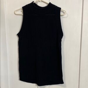 Tribal - Sleeveless Black Knit Top - large - 100% cotton